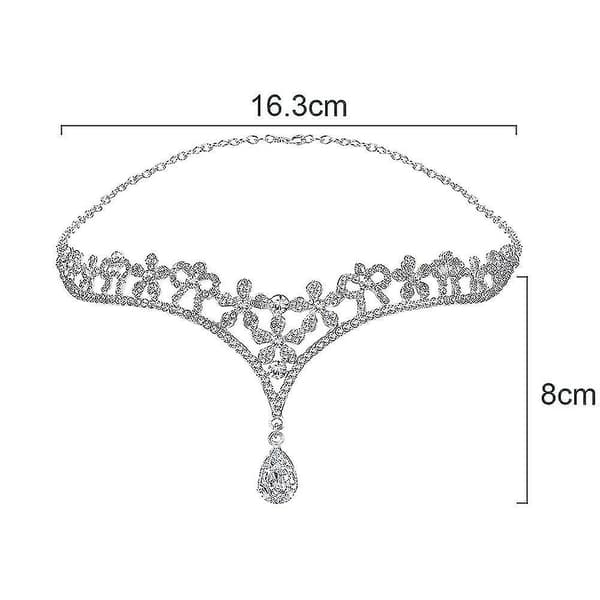 Bryllupskrone Hodebånd Tiara med Krystallblomsterdekor for Kvinner