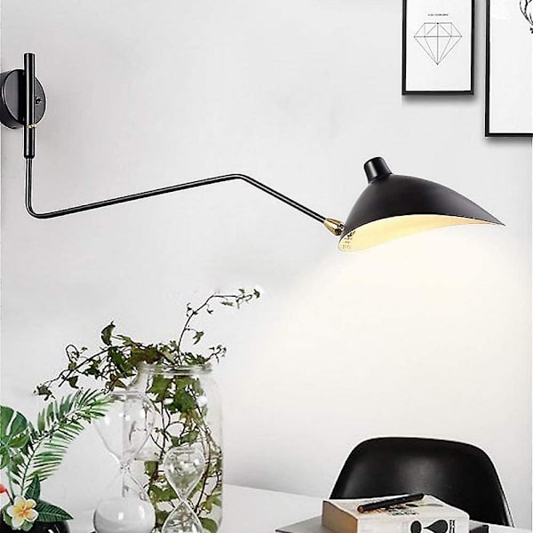 Enkel stil svingende vegglampe kuppel lampeskjerm 1-2 lys