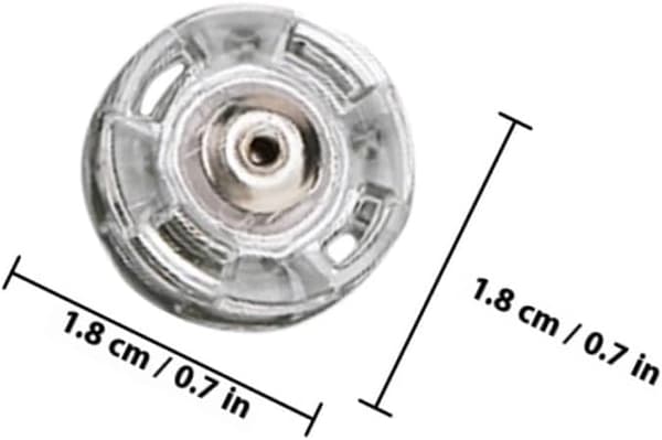50 stk. syknapper i plast for klær, 18 mm usynlige trykknapper