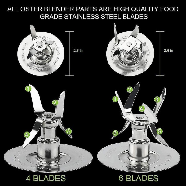 Vaihto-osat yhteensopivat Oster Osterizer Blenderin jääterälehtien ja tiivisteen kanssa HK