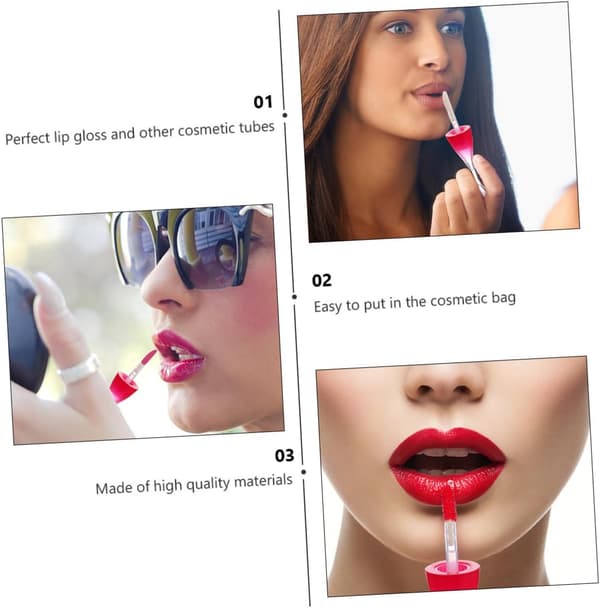 1 sett påfyllbare tomme lipgloss-tuber vinglassform plast DIY leppepomadebeholdere