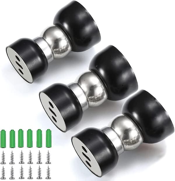 Magnetisk dørstopp for gulv, svart dørstopp, magnetisk veggdørstopp