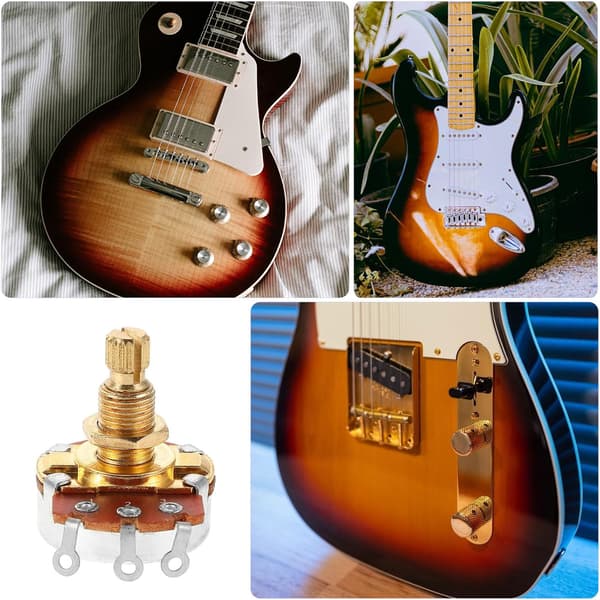 Kopparpotentiometer för exakt volym- och tonjustering för elgitarr och bas med delad axel