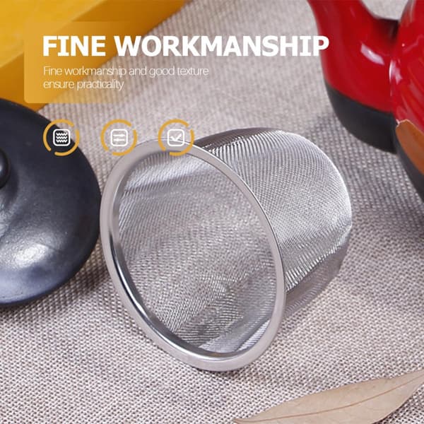 Te-infuser i rustfrit stål 6 stk. finmaskede te-si til løsbladste, praktisk