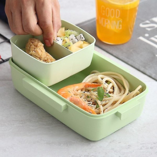 Mikroaaltouunin lounaslaatikko lapsille vuotamaton Bento Green