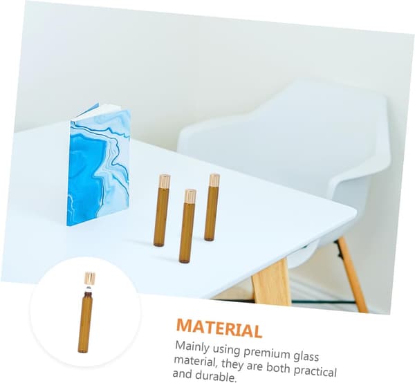 12 st bruna glasflaskor för eteriska oljor med roll-on, bärbara reseglasflaskor för hudvård och aromaterapi