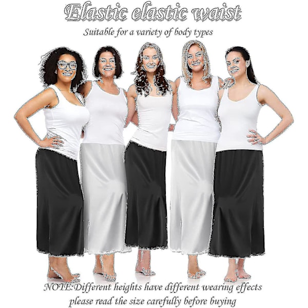 2 Stykker Halv Slip Blonder Lang Underkjole Kvinders Satin Halv Slip Halv Slip Til Under Kjoler Slip