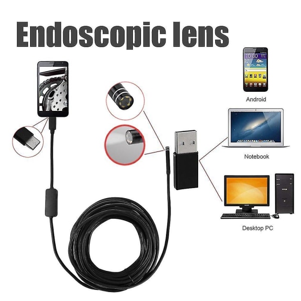 Type-C vandtæt USB-wire-endoskopinspektionskamera