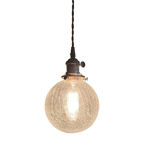 12W Retro Bb Chandelier Mässing Glas Sprickt Chandelier