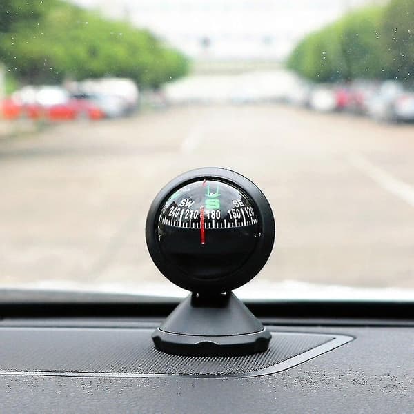 Sort Kompas Bold Instrumentbræt Montering Navigation Til Bil Lastbil Motor Køretøj (1 stk, sort)