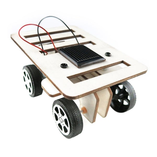 DIY Mini Träbilmodell Solcellsdriven Kit Barn Pedagogisk Leksak Present