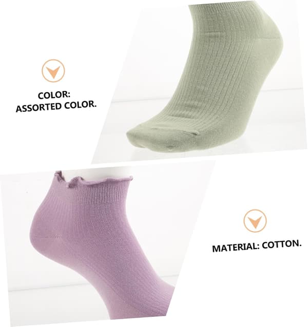 5 par lave sokker bomuldsslippersokker med elastisk fin syning trendy assorterede farver til daglig brug tilfældig farve