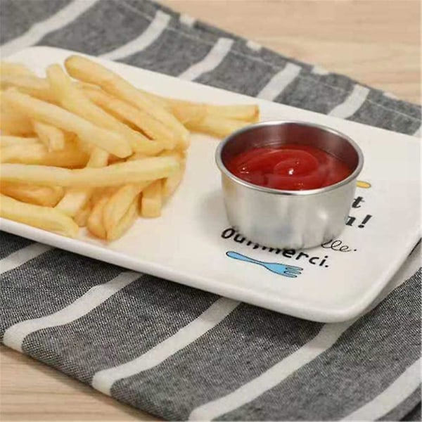 9 stk. Rustfrit Stål Krydderi Sauce Kopper Runde Fade