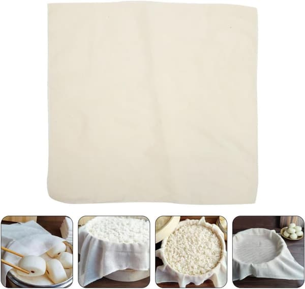 3 stk. non-stick dampunderlag, dampmatte i bomull, gjenbrukbare beige dampkurvforinger