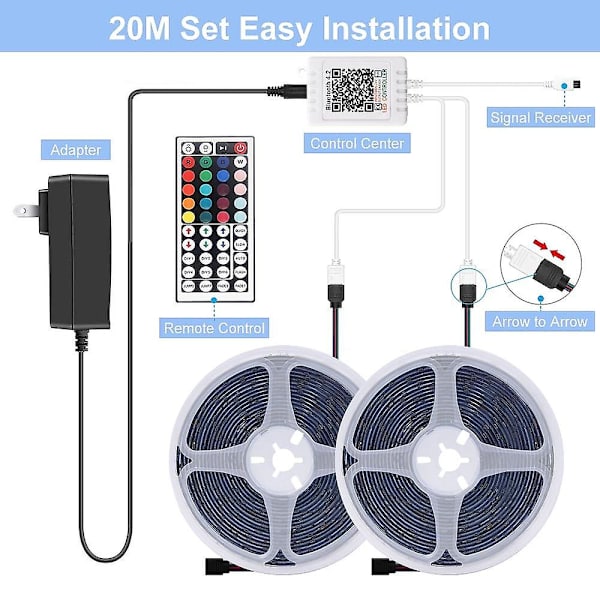 10m RGB LED Striplys Bluetooth Telefonstyring