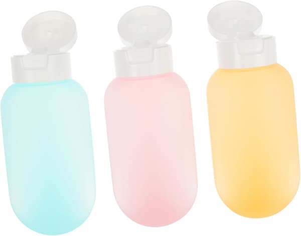 3 st rese kosmetiska flaskor läckagesäkra bärbara påfyllningsbara resetvättbehållare 60 ml Pe Pp för camping