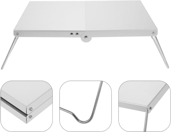 Bærbart Mini Sammenleggbart Campingbord, Lettvekts Sidebord i Aluminiumslegering for Piknik