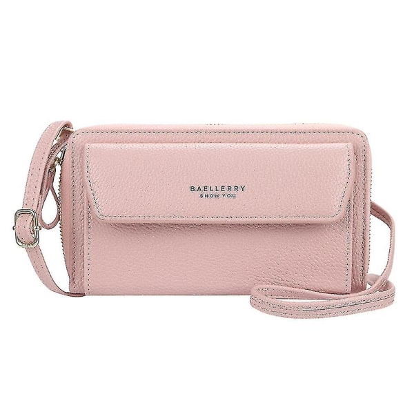 Naisten Lompakko PU-Nahka Clutch-Laukku Korttikotelo Olkahihnallinen Lompakko Työhön Päivittäin light pink