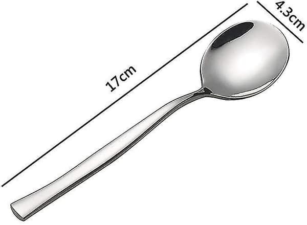 12 stk. Rustfrit Stål Runde Skeer Suppe Skeer