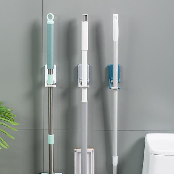 3 stk veggmontert moppholder kostekrok med selvklebende montering