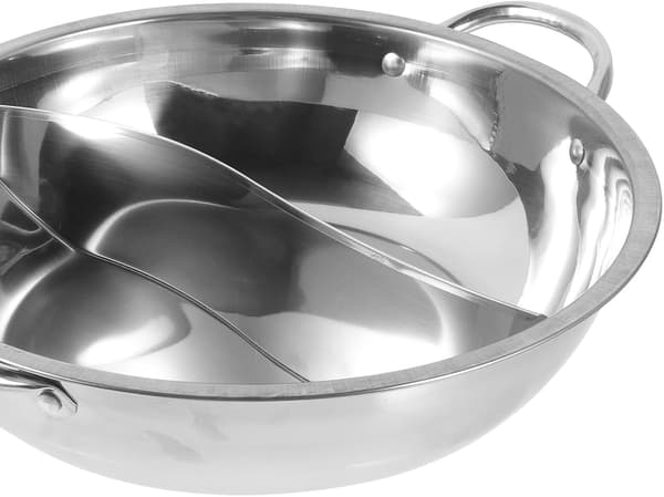 Rustfritt stål Hotpot Gryte Kasserolle Praktisk Solid Sølv Dobbeltsmak Deler Design