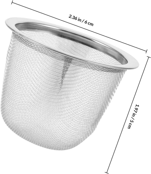 2 stk. tefiltre i rustfritt stål for løs tebrygging, 6,0 cm ytre diameter