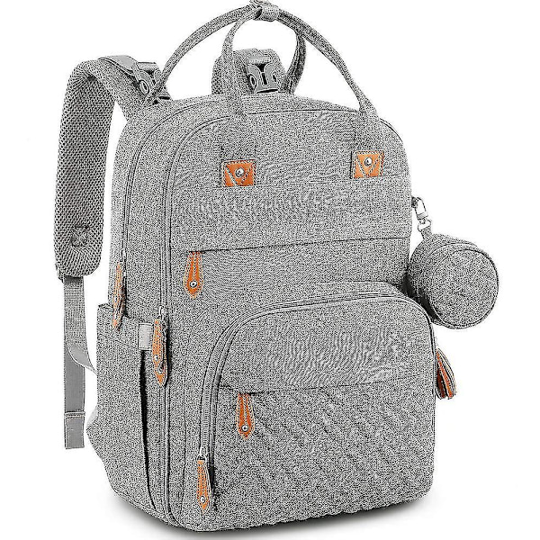 Babyblöjväskor Multifunktionell Vattentät Reseväska för Blöjor Light Gray