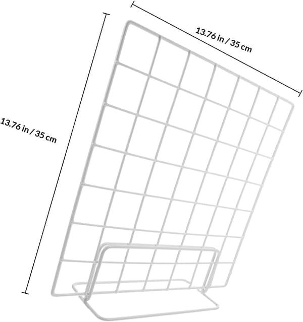 2 stk. gitterfotodisplaystativ multifunksjonelt gitterdisplaystativ jerntrådpanel praktisk allsidig hvit