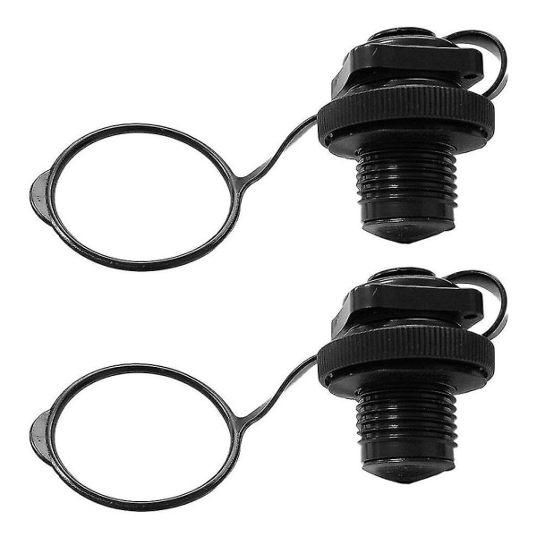 Spiralluftmunstycke Kajak Luftbädd Luftmunstycke Enkelt cap Luftventilkåpor 2st svart