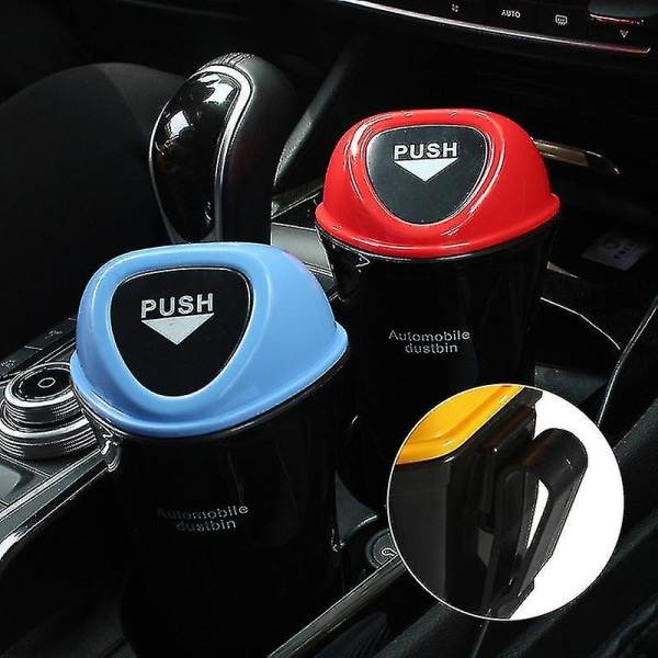 Mini Bil Sopbehållare Trycklock Design Soptunna Fordon Dörr Kopps hållare