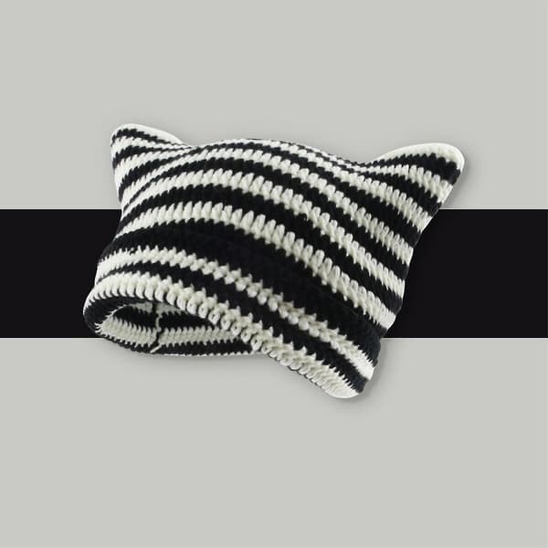 Heklede Huer til Kvinner Katt Beanie Vintage Beanie Damehatt
