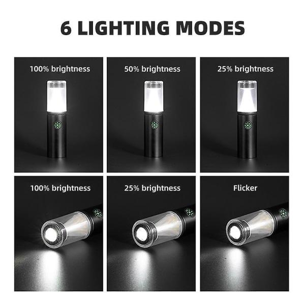 LED-ficklampa för utomhus, multifunktionell campinglampa