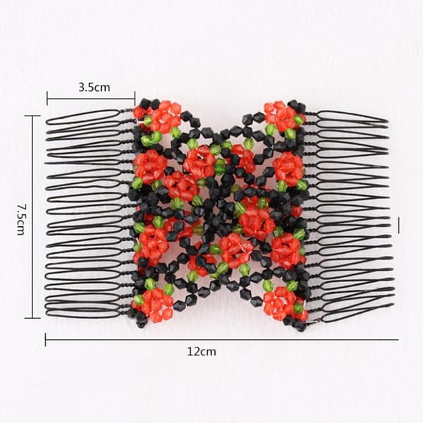 4 stk. elegante perlehårkamklemmer, elastisk hårspenne til kvinner, jenter, dame, assortert stilklemme