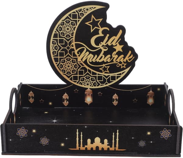 Tre Eid Mubarak Dessertbrett Stjerne Måneform Eksotisk Midtøsten
