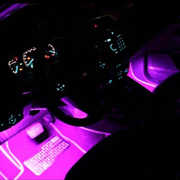 1 for 4 Atmosfære Neon Lys Lampe RGB 9 LED Bil Trådløs