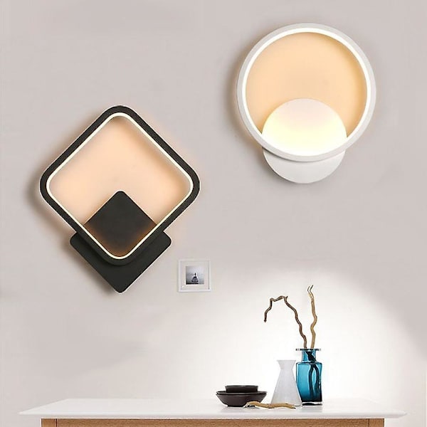 Silicone LED Vægslampe Rund Kvadrat 8w 2-i-1