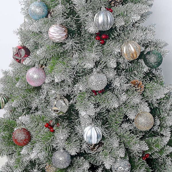 Julekulepynt, Pakke med 12, Julekulepynt, Juledekorasjoner, Matt og Glansfull, 6 cm i Diameter (grønn) (shikai)-yuhao