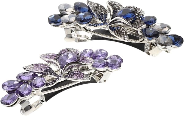 2 stk. Rhinestone Blomsterhårspenner for kvinner Elegant Vårhårklemme