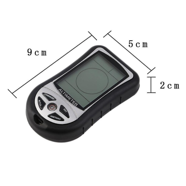 8 i 1 Digital LCD Kompass Höjdmätare Barometer Termokalender