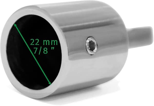 Top Cap Ekstern Øje End Bådfittings Rustfrit Stål Marine Hardware, Passer til Runde Rør 2stk-sølv)