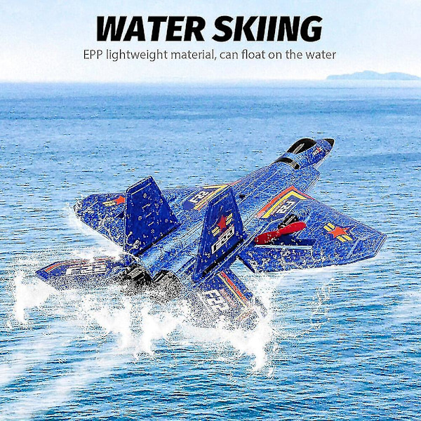 F22 2.4g Fjärrkontroll Rc Plan 3-axlig Gyro 2ch Jetflygplan Fighter Rtf Blue