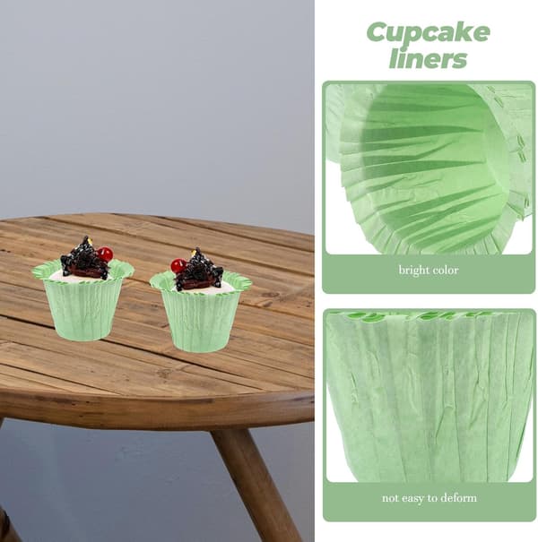 50 st muffinsformar muffinsformar pappersbakformar grön enkel design