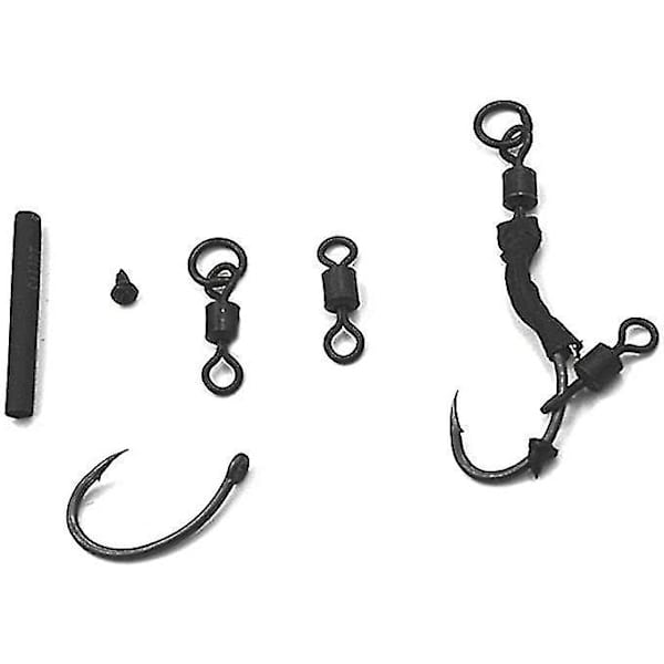 10 Set Ronnie Rigs Teflon Barbed Hook Snabbväxlande Swivels