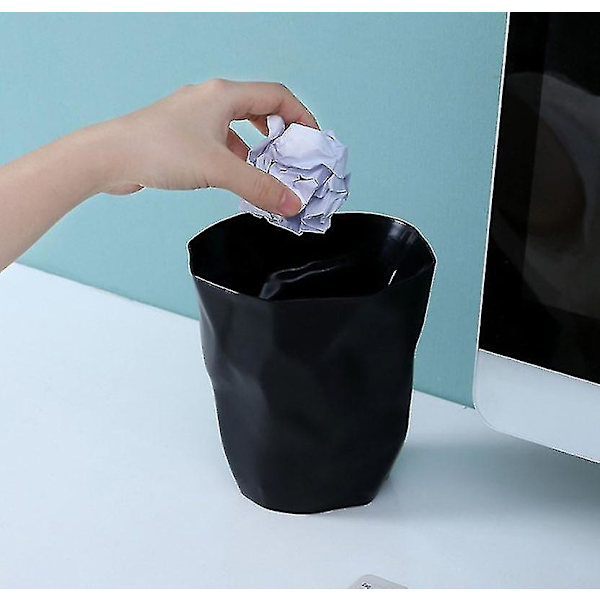 Mini søppelbøtte, uregelmessig form, søppelbøtte, resirkuleringsbøtte, søppelbøtte i plast, skrivebords oppbevaringsboks, egnet for hjem, kontor, bil