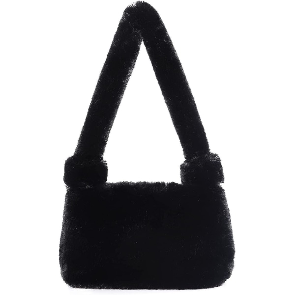 Fuzzy Underarm Bag Fuskpäls Axelväska Päls Topphandtag Väska Fluffig Handväska För Kvinnor