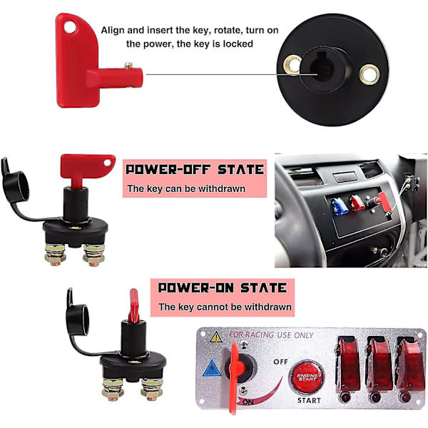 2-pack 12V/24V Bilbatteri Isolator Strömavbrott Nödsituationsswitch