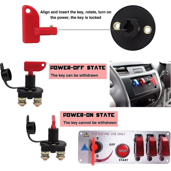 2 Pak 12v/24v Bilbatteri Isolator Afbryder Strøm Afbryder Nødsituation Switch