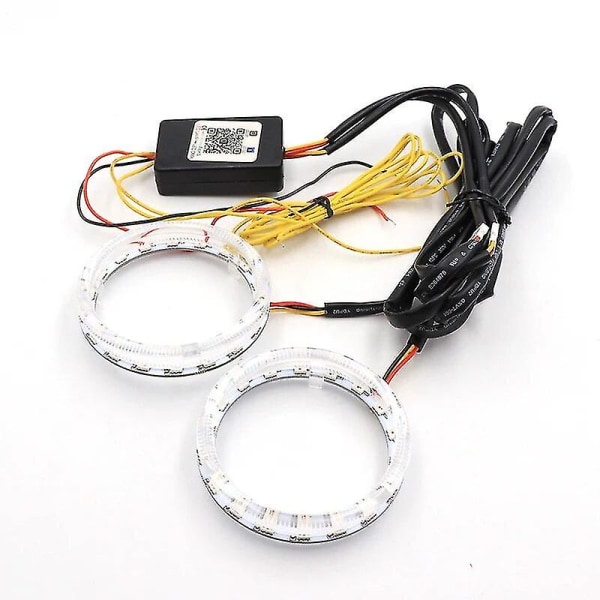 Niscarda Angel Eyes Multi-fargede RGB LED Halo-ringer Lys Dynamisk Sekvensiell Flytende Blinklys Kjøringslampe For Frontlys 80mm