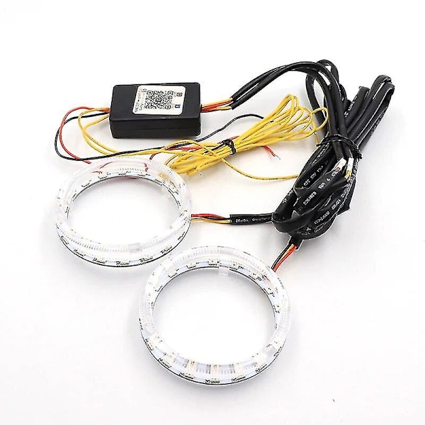 Niscarda Angel Eyes Multi-fargede RGB LED Halo-ringer Lys Dynamisk Sekvensiell Flytende Blinklys Kjøringslampe For Frontlys 95mm