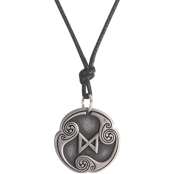 24 Runes Talisman -kaulakoru Pagan-riipus Pohjoismaisten Runojen Vintage Säädettävissä